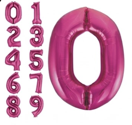 Hot Pink Number Balloons