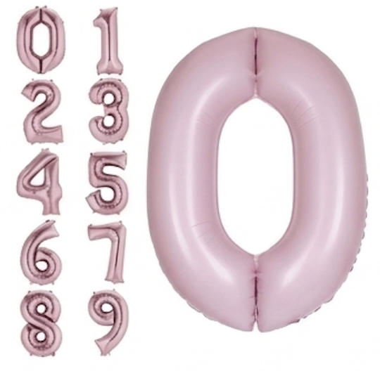 Matte Lovely Pink Number Balloons