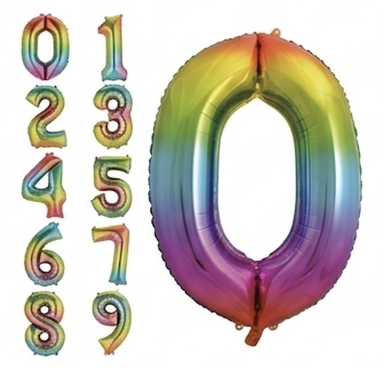  Rainbow Number Balloons