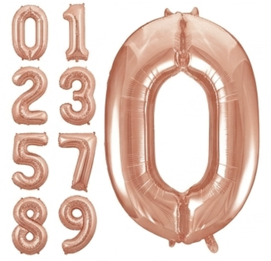 Rose Gold Number Balloons