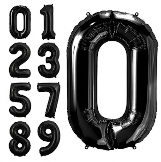 34" Black Number Foil Balloon