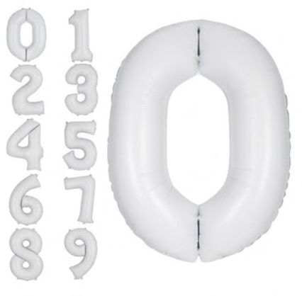  Matte White Number Balloons