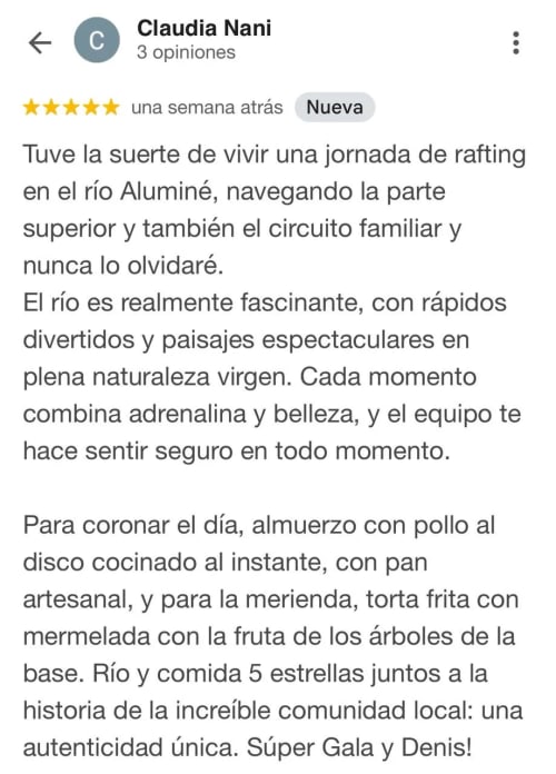 Reseña destacando el paisaje y la aventura
