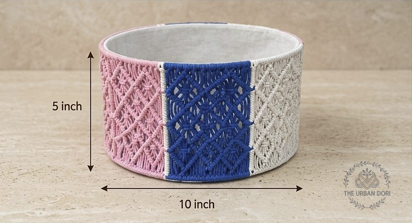 Cotton Macrame Basket Organizer — handcrafted macramé by The Urban Dori