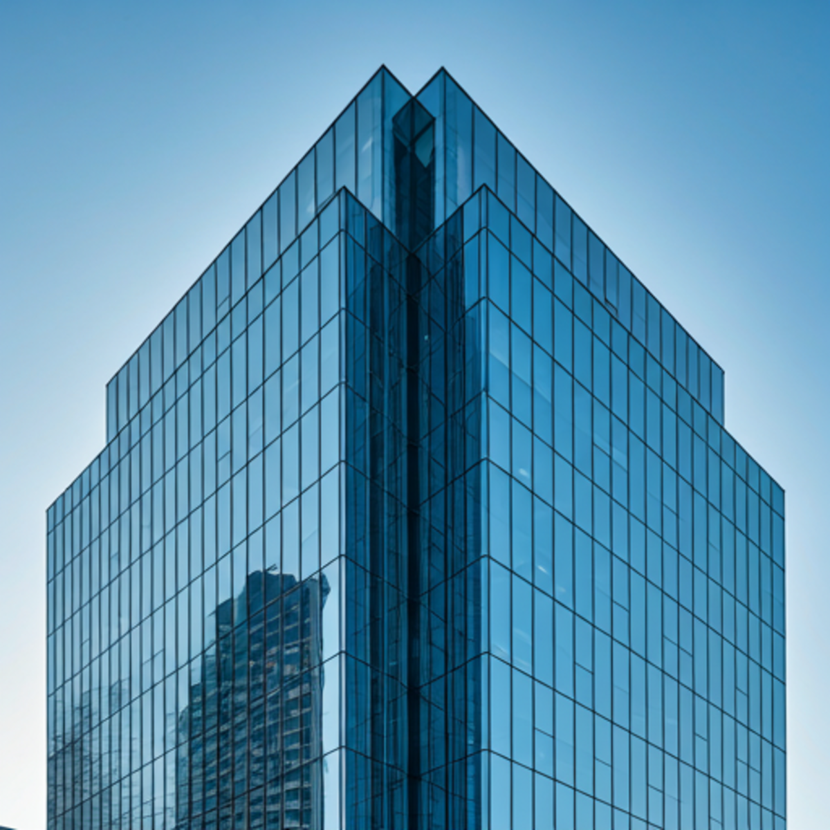 Modern high-rise office building in Zurich with glass facade