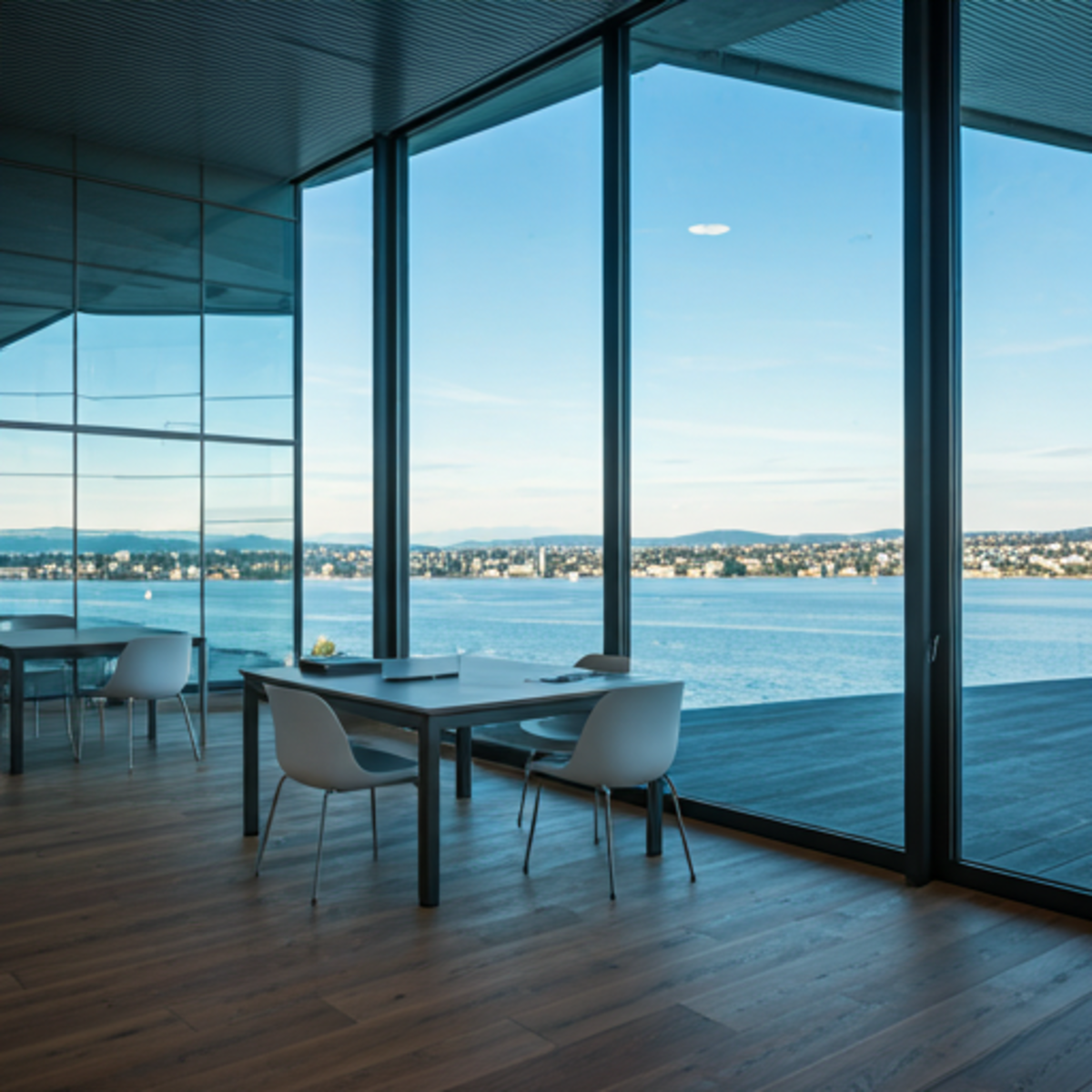 Modern professional office in Zurich with large windows