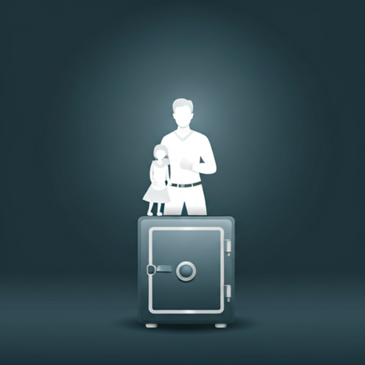 A young family walking through a golden sunlit meadow