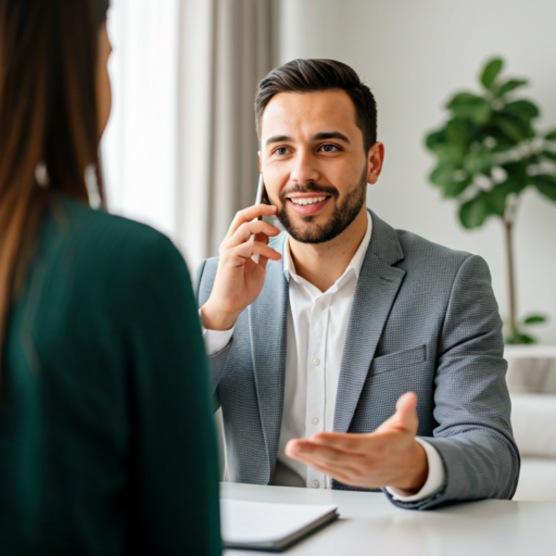 Professional consultant having a friendly video call