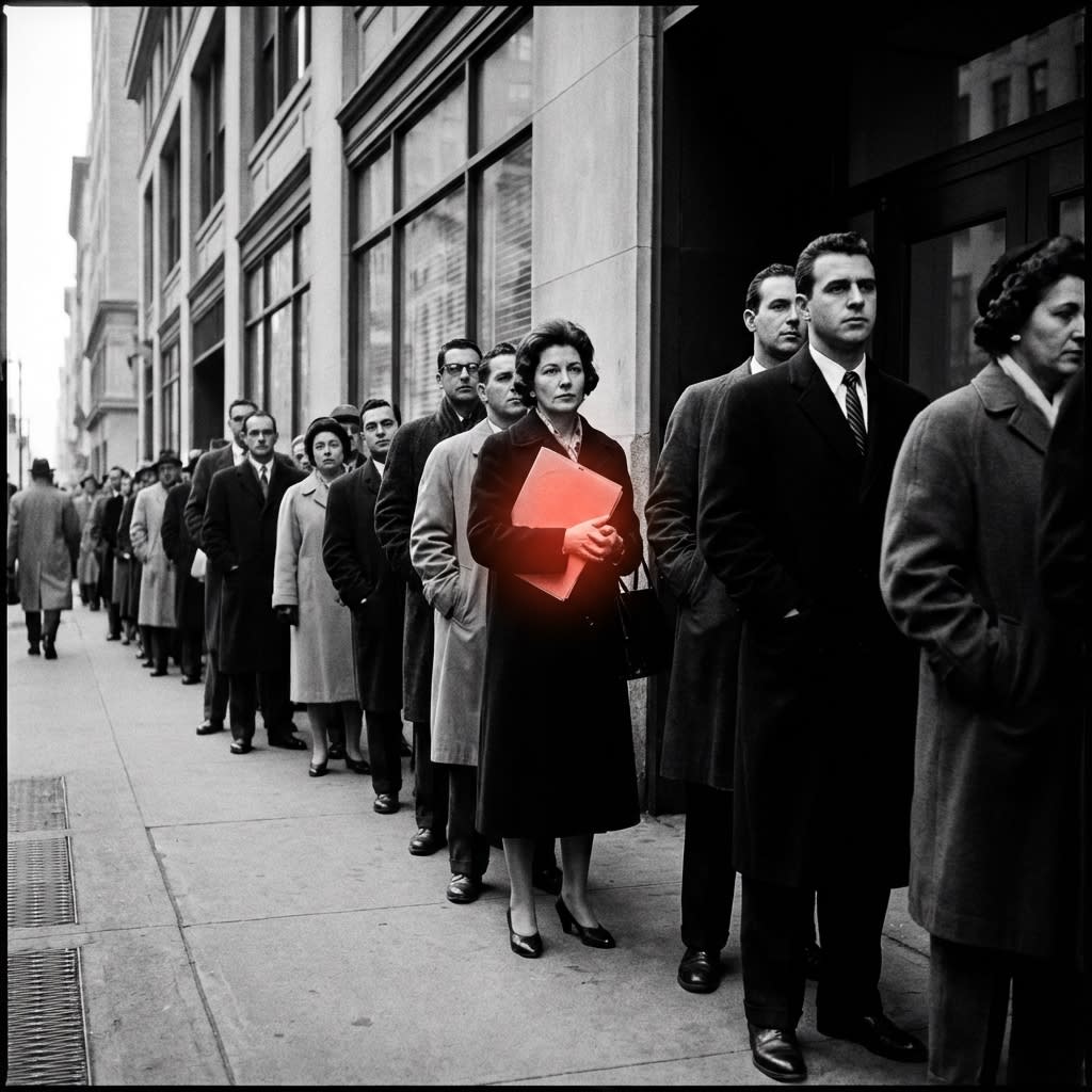 Crowd of people waiting