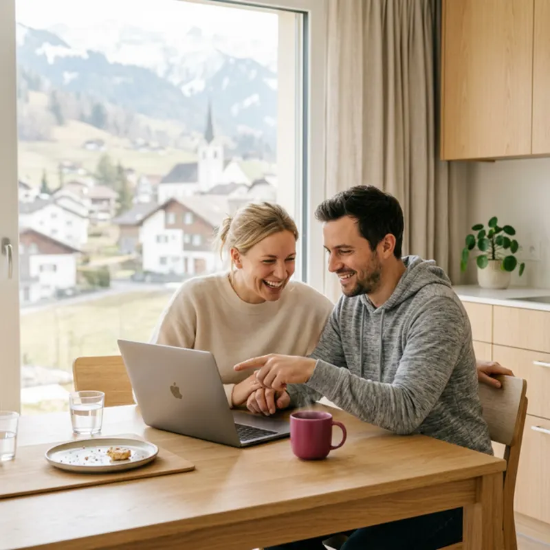 Schweizer Familie spart bei der Krankenkasse