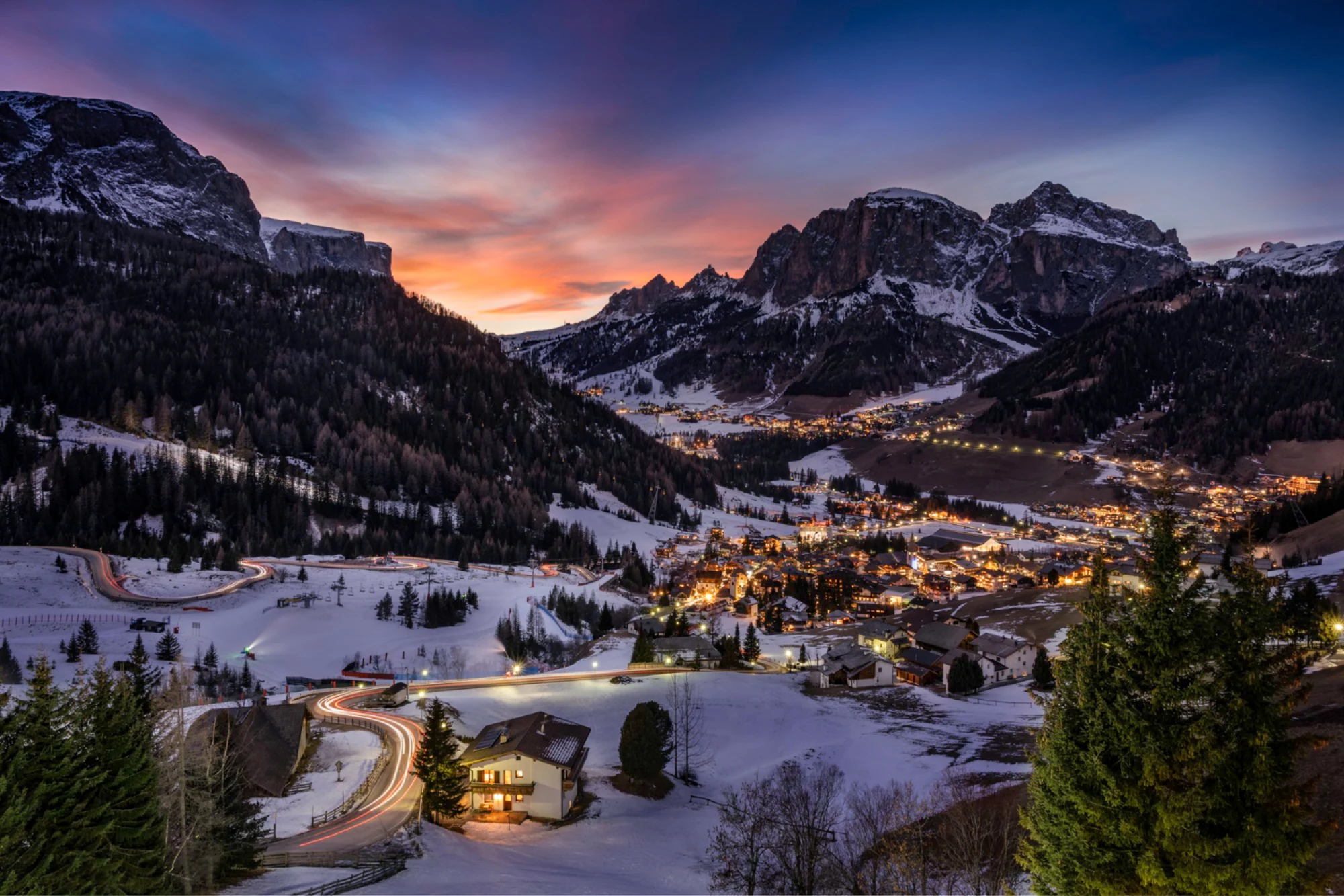 Alpine Village in Snow