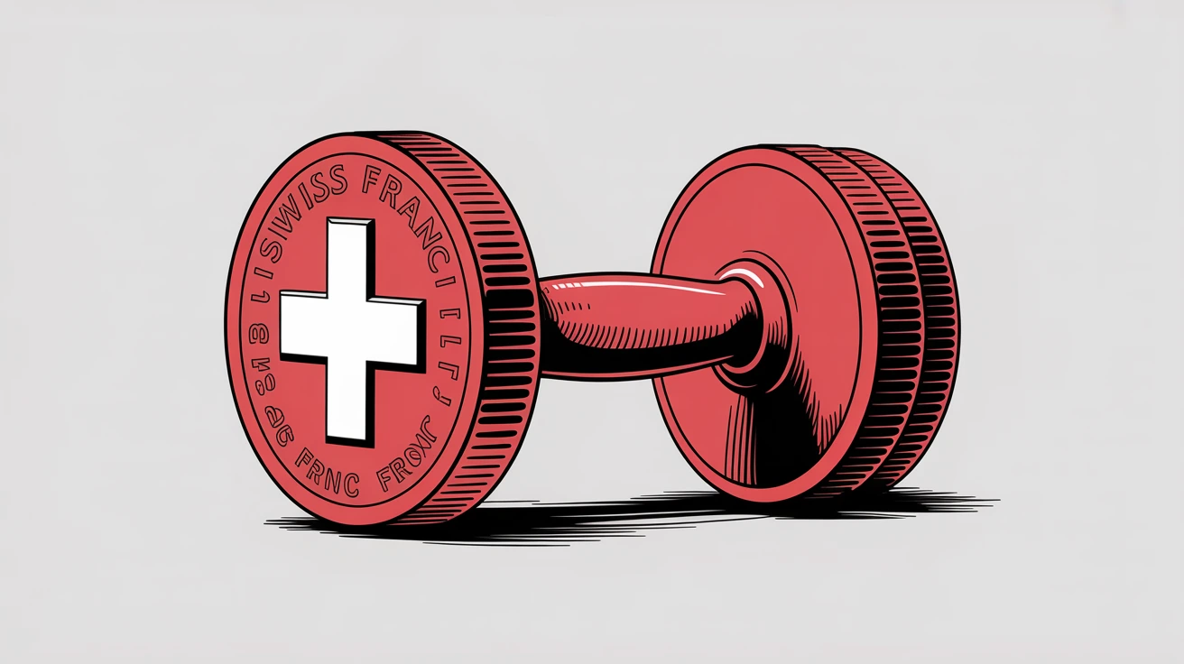 Hand-drawn Swiss gym and insurance illustration