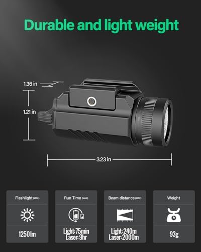 Vue 2 de Darkfang Lumens Picatinny Lampe