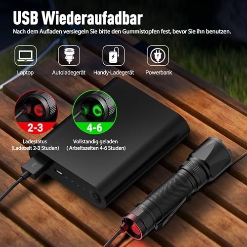 Vue 4 de Gearlite Lampe Torche Rechargeable