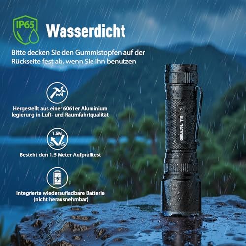 Vue 6 de Gearlite Lampe Torche Rechargeable