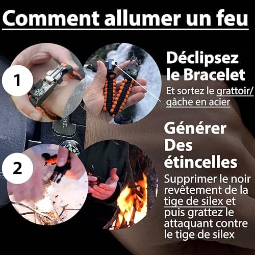 Vue 4 de Bracelets De Survie En