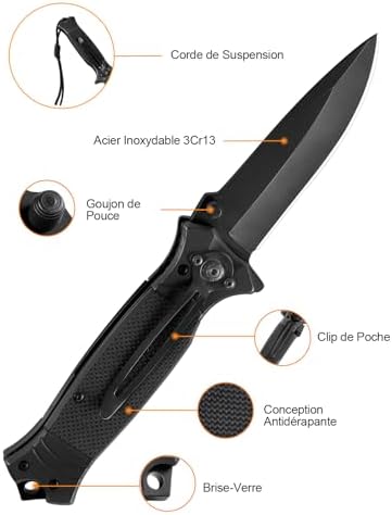 Vue 2 de Rolgno Couteau Pliant Avec