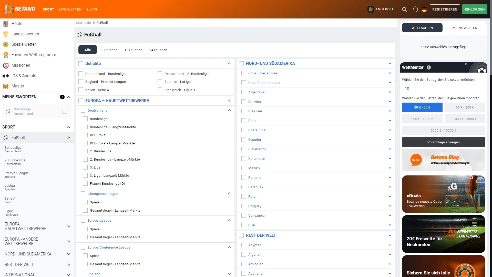 Betano Sportwetten Fußball Desktop