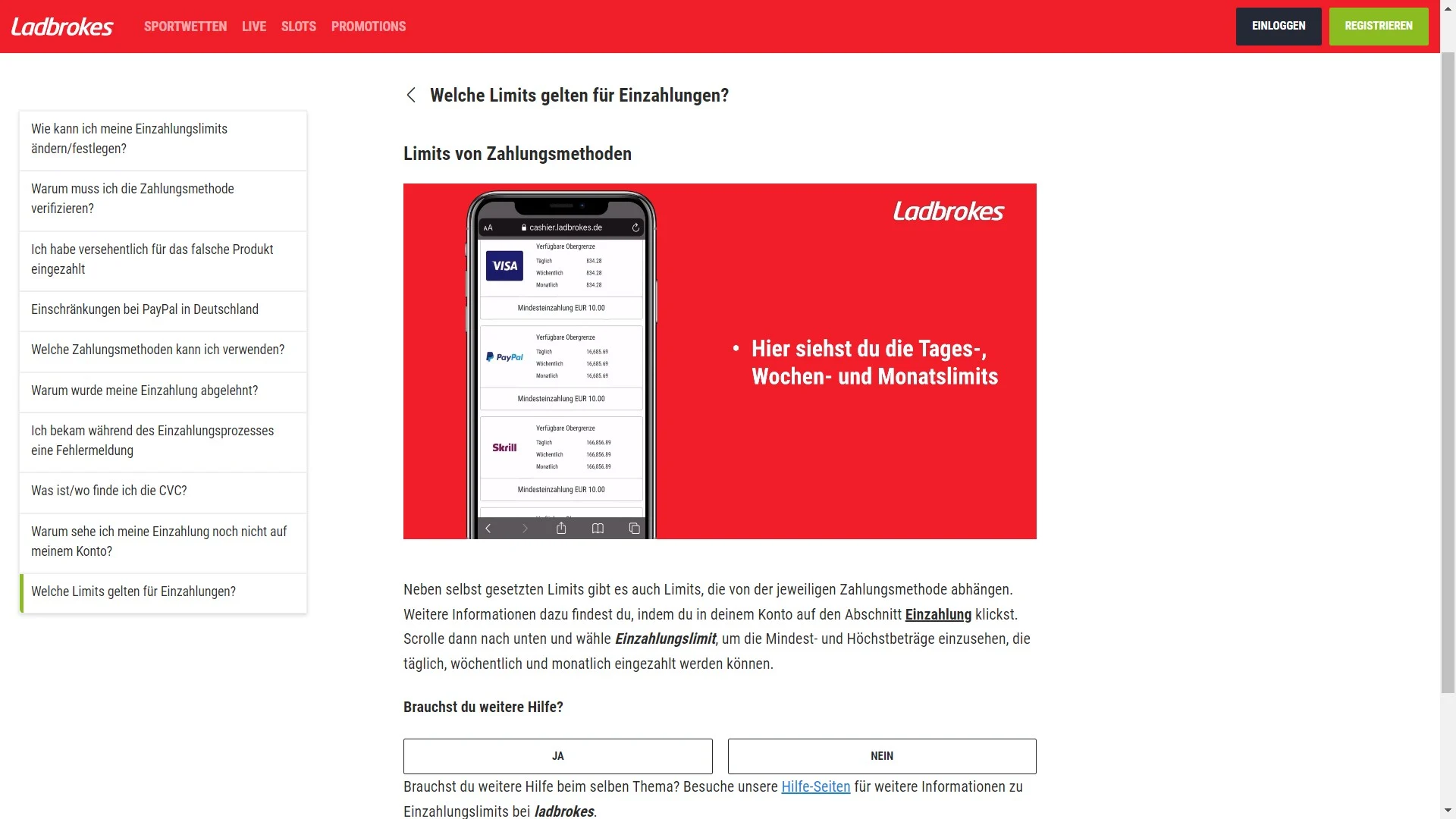 Ladbrokes Limits Einzahlungen Paypal Desktop