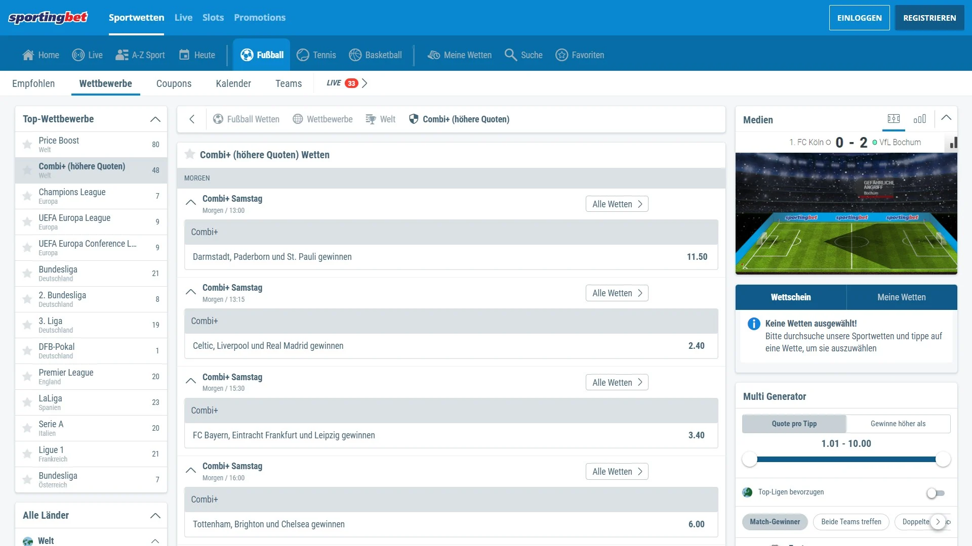 Sportingbet Combi+ Desktop