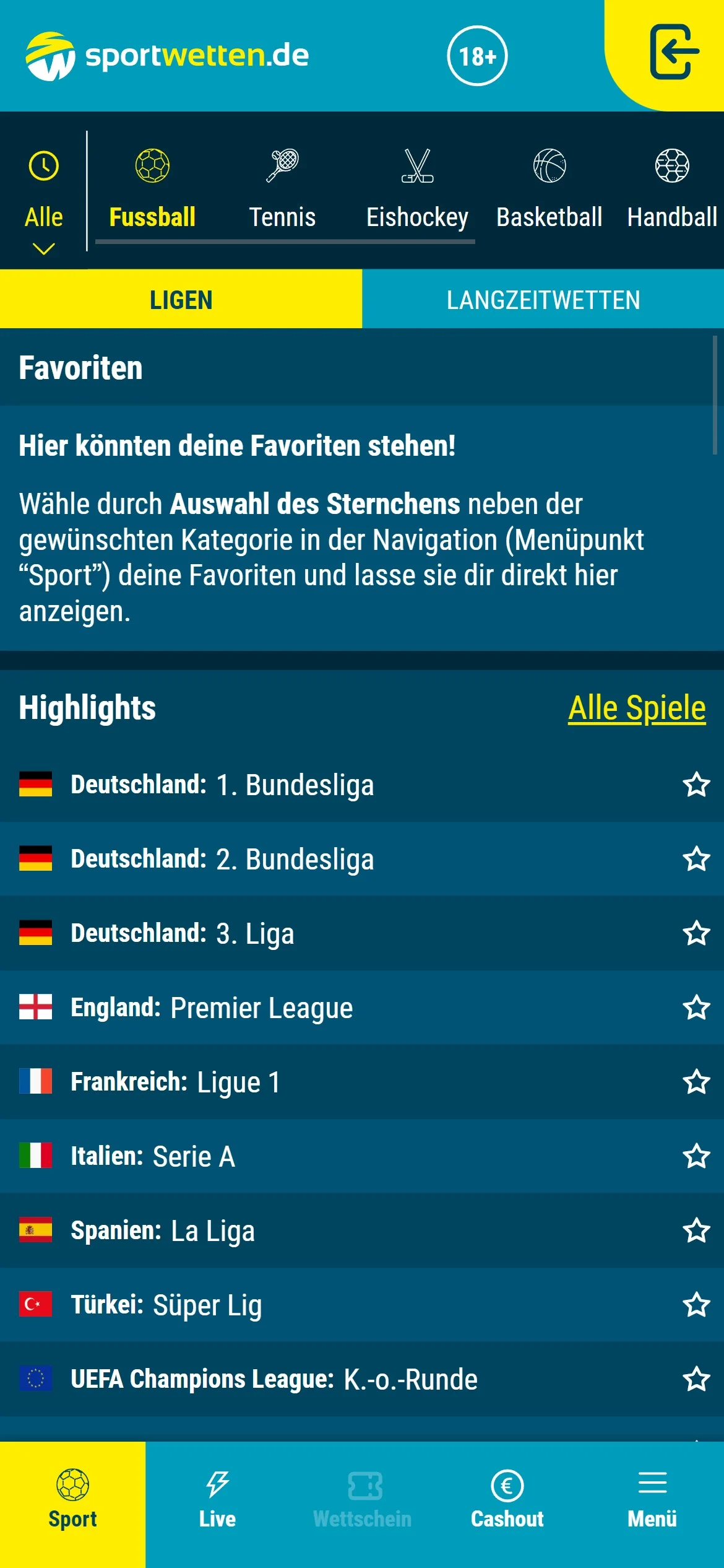 Sportwetten.de Prematch Wetten Handy