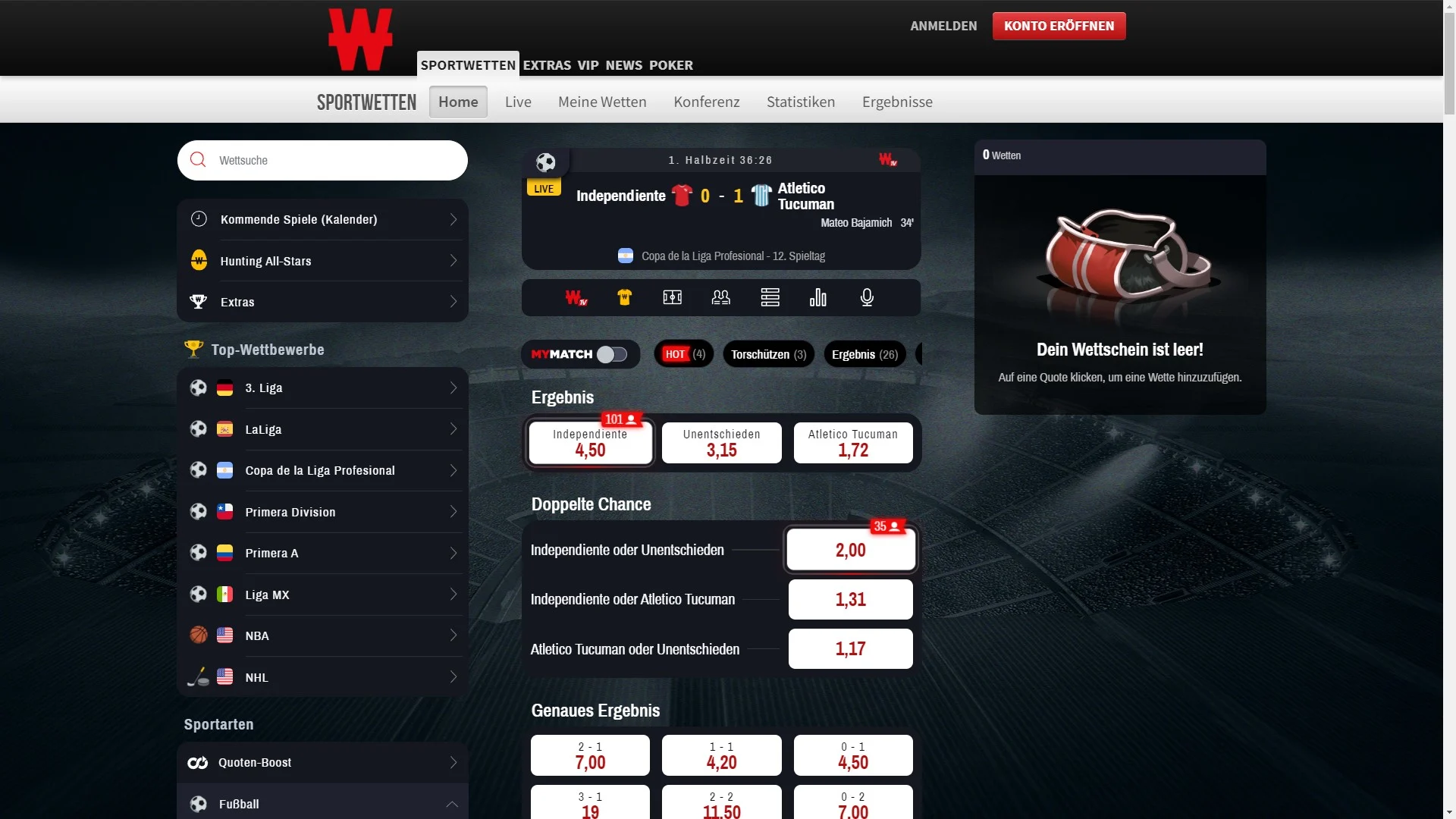 Winamax Livewetten Spiel Desktop