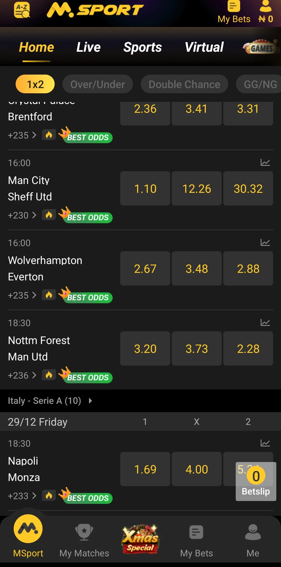 MSport betting offer