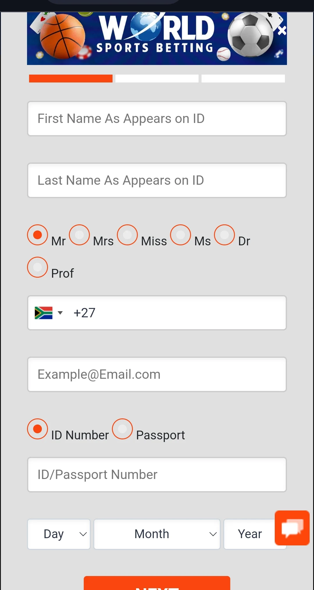 WSB account registration