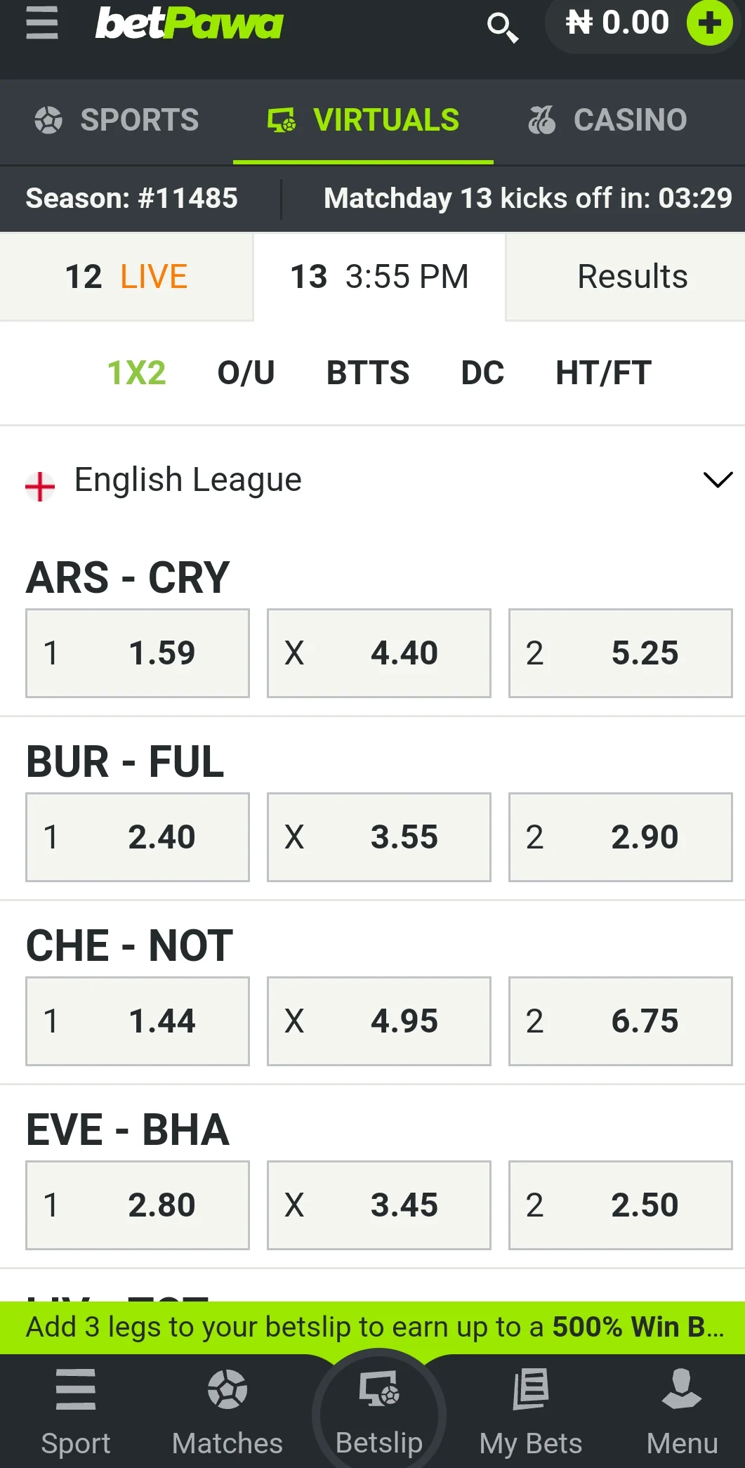 betPawa virtual games