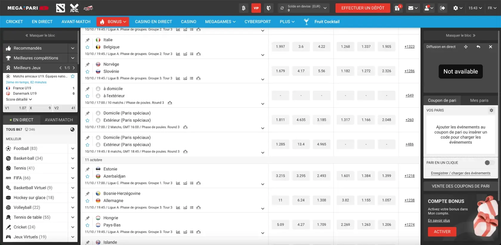 site de paris en ligne megapari