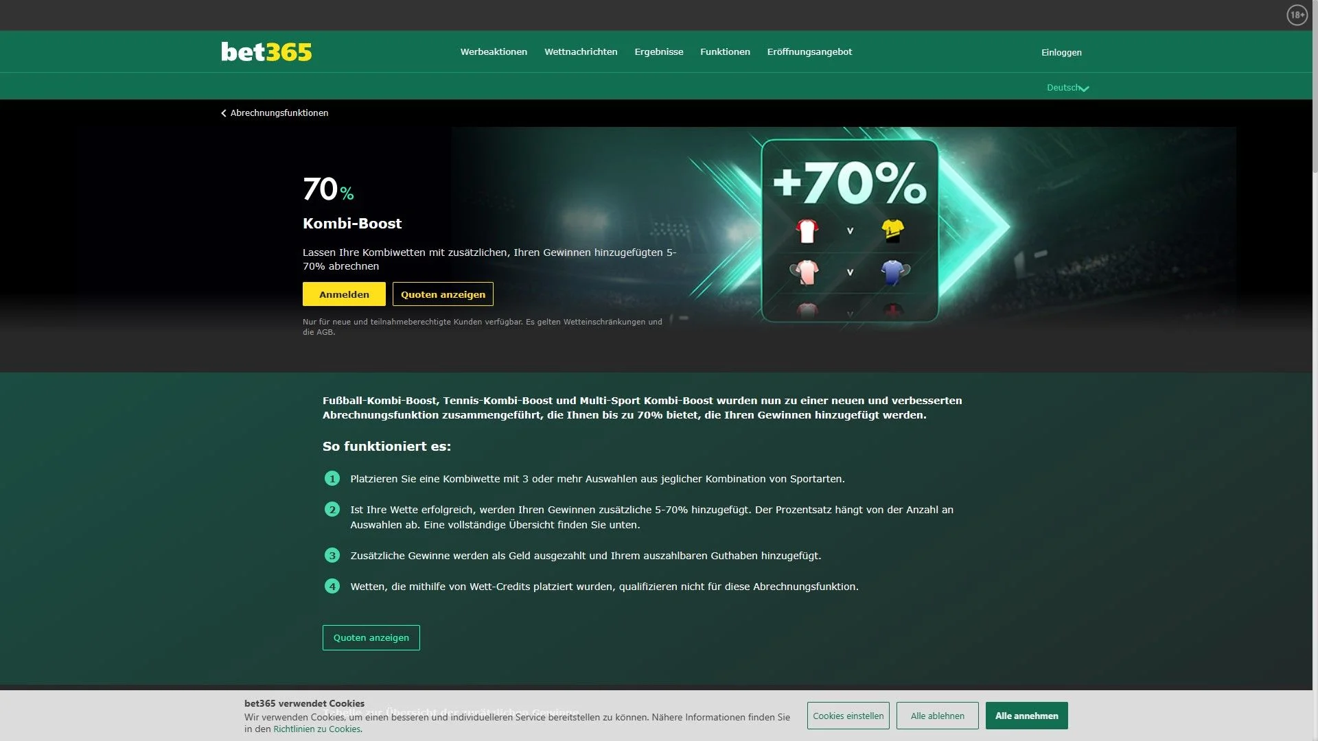 Bet365 Bonus Kombiwetten Desktop