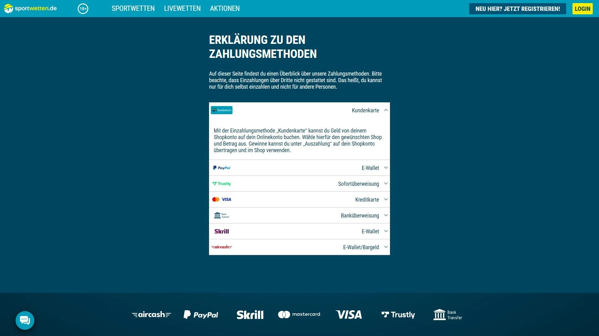 Sportwetten.de Zahlungsmittel Kundenkarte Desktop