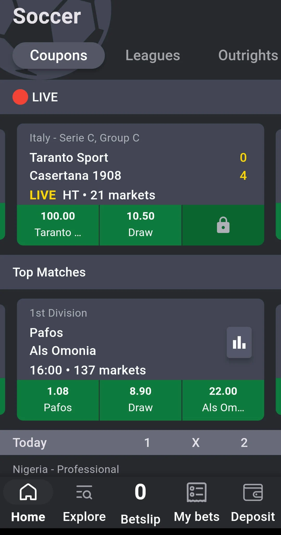 Bet9ja App Football Betting