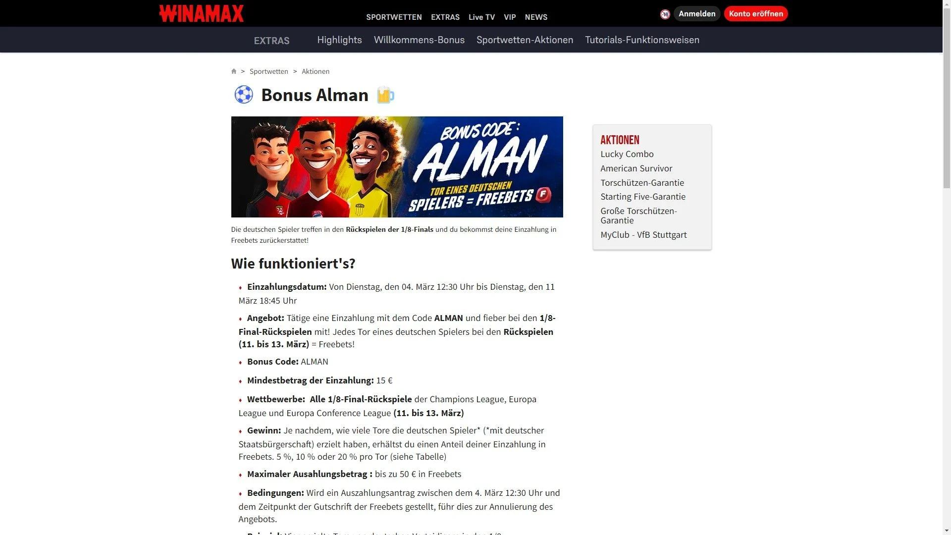 Winamax Bonus Alman Desktop