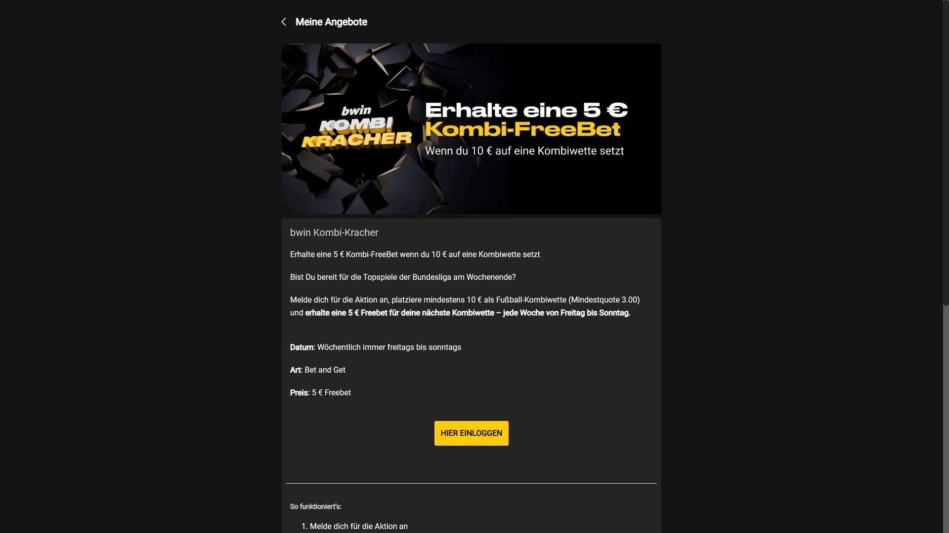 Bwin Kombi Freebet Desktop