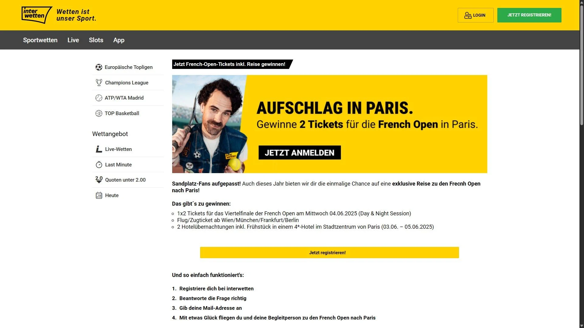 French Open Reise Interwetten Desktop French Open Reise Interwetten Desktop