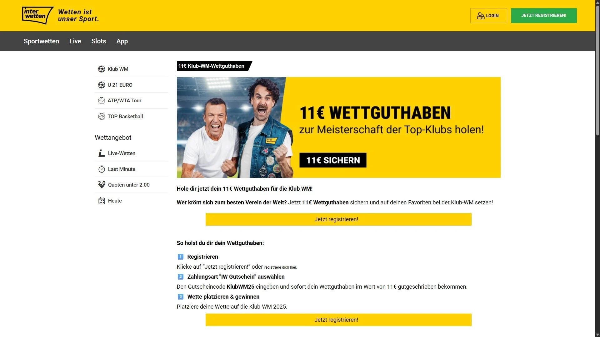 Interwetten Klub WM 2025 Guthaben Desktop Interwetten Klub WM 2025 Guthaben Desktop