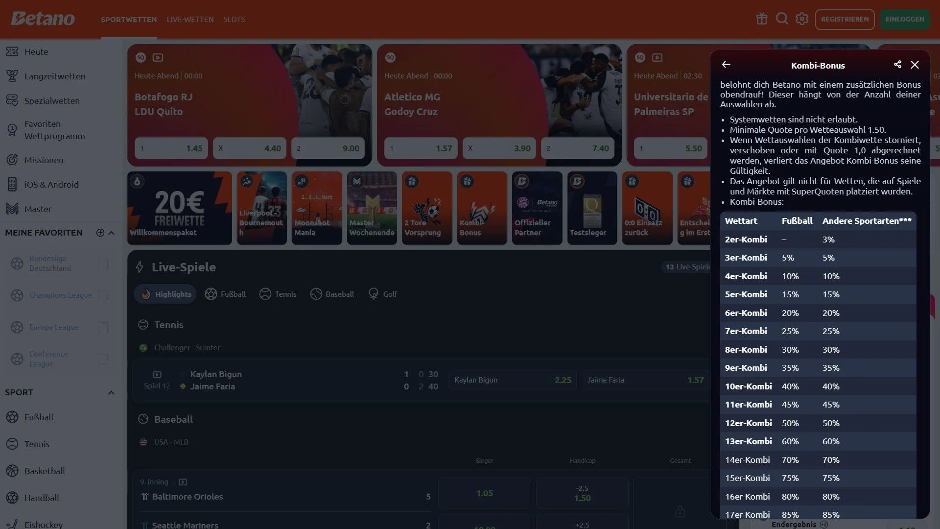 Betano Kombi Bonus Desktop