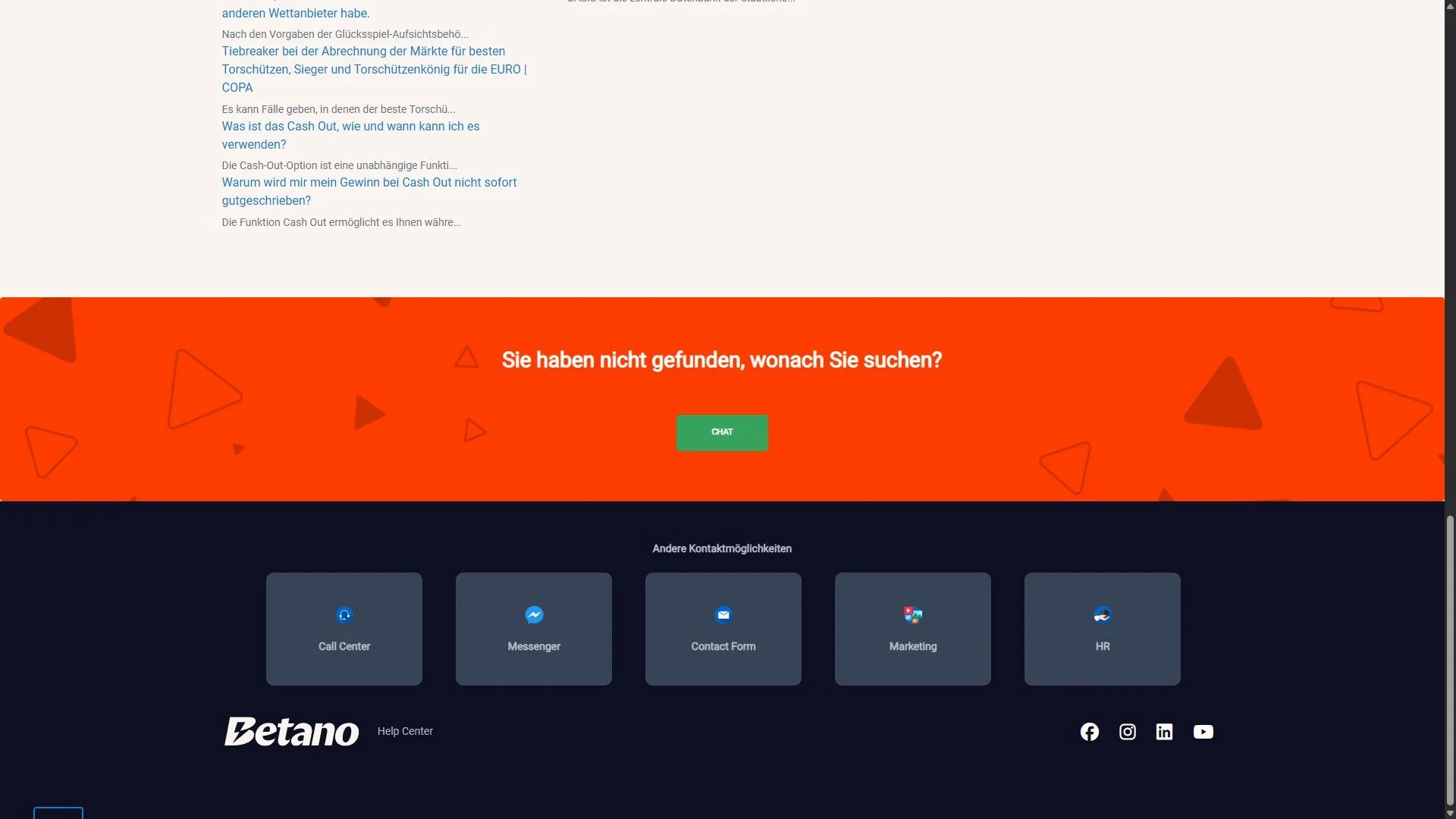 Betano Kontakt Desktop