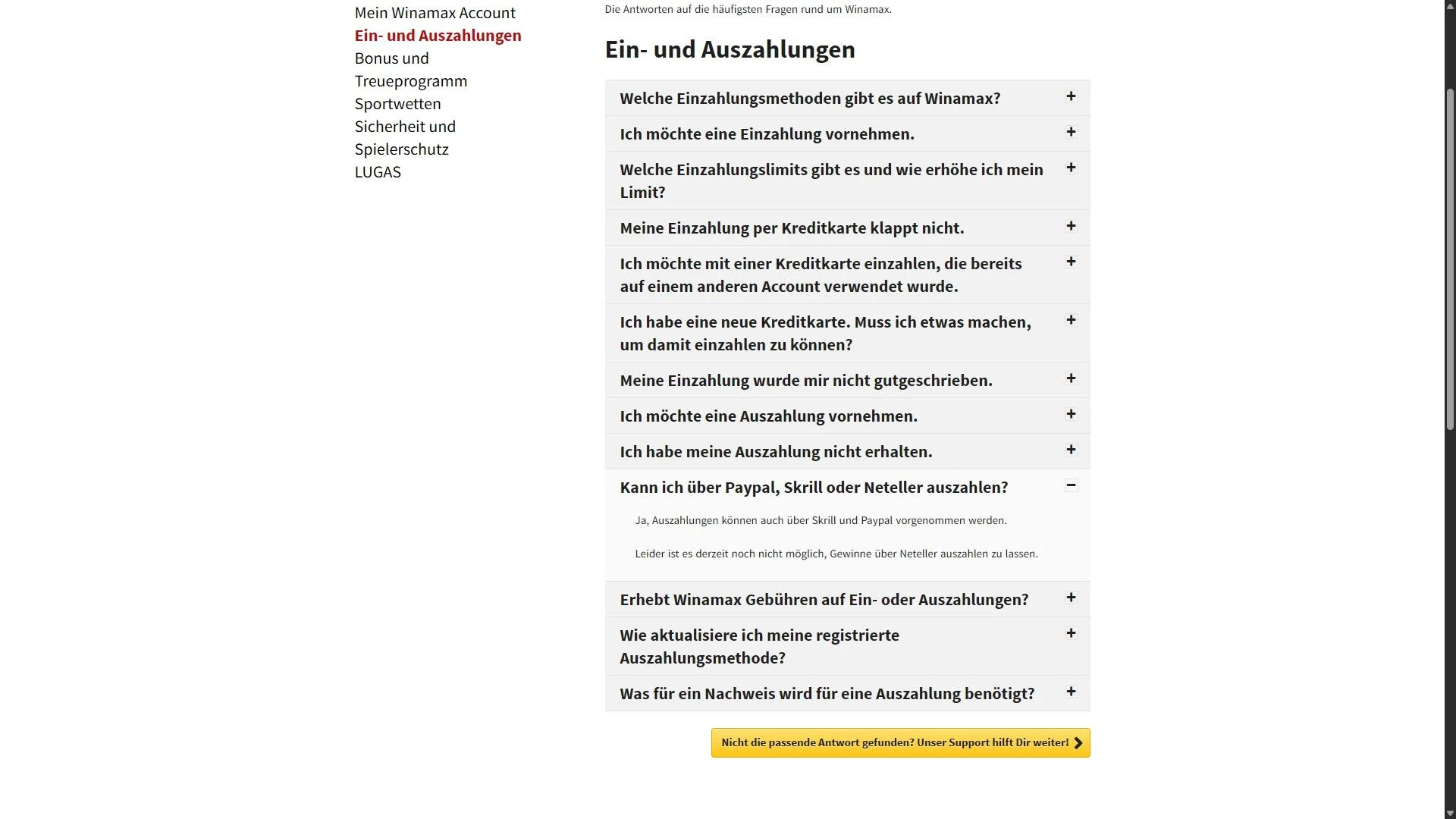 Winamax Einzahlungen Auszahlungen FAQ Desktop 2