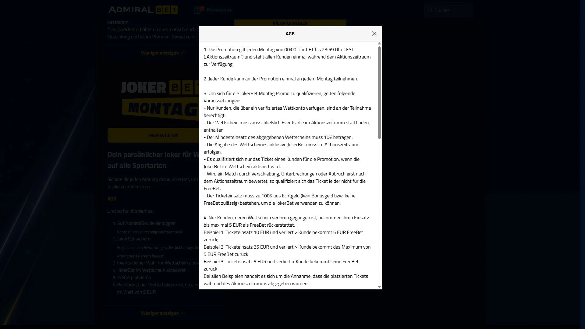 AdmiralBet Jokerbet Montag Desktop