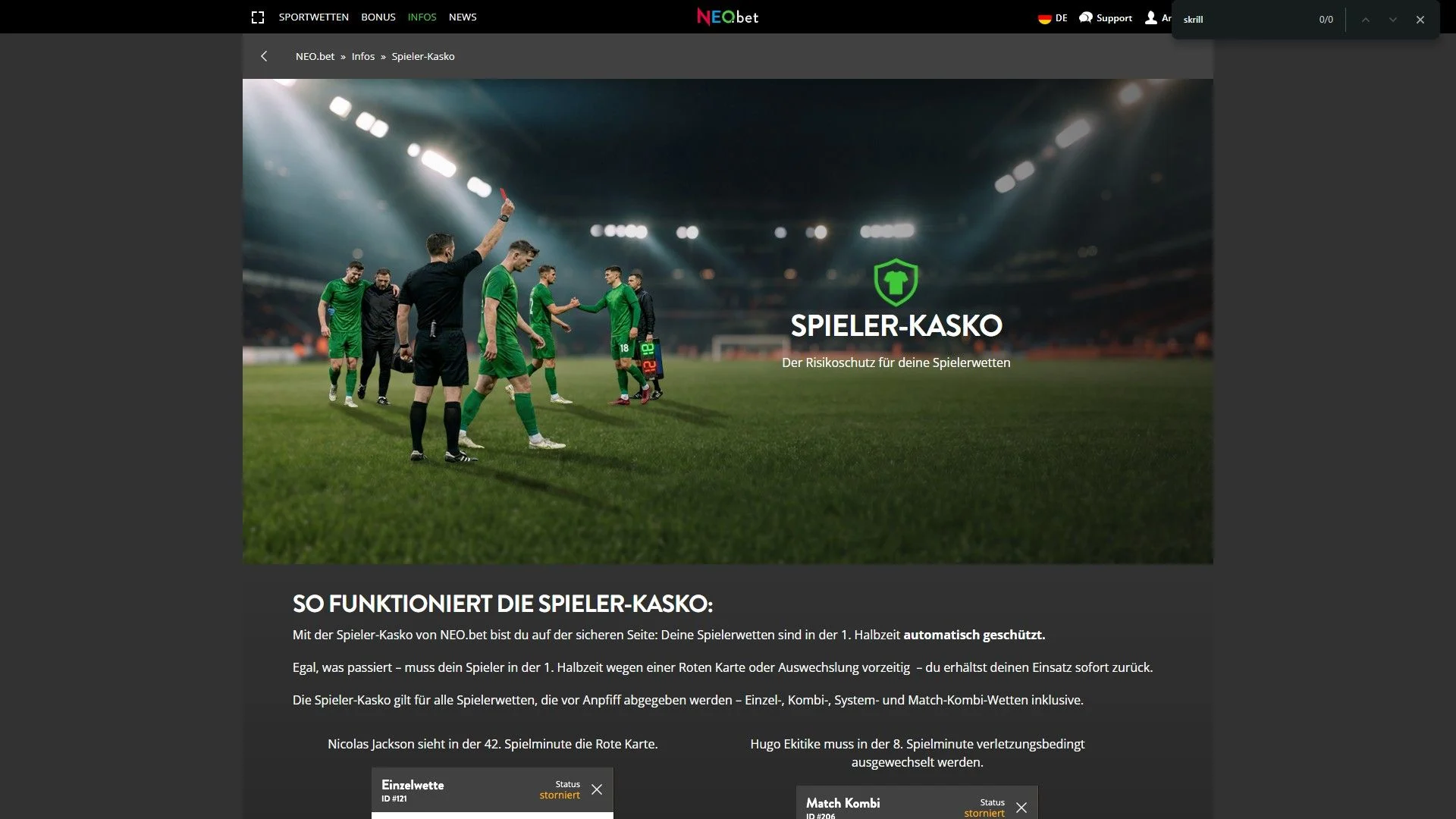 Neobet Bonus Kasko Desktop