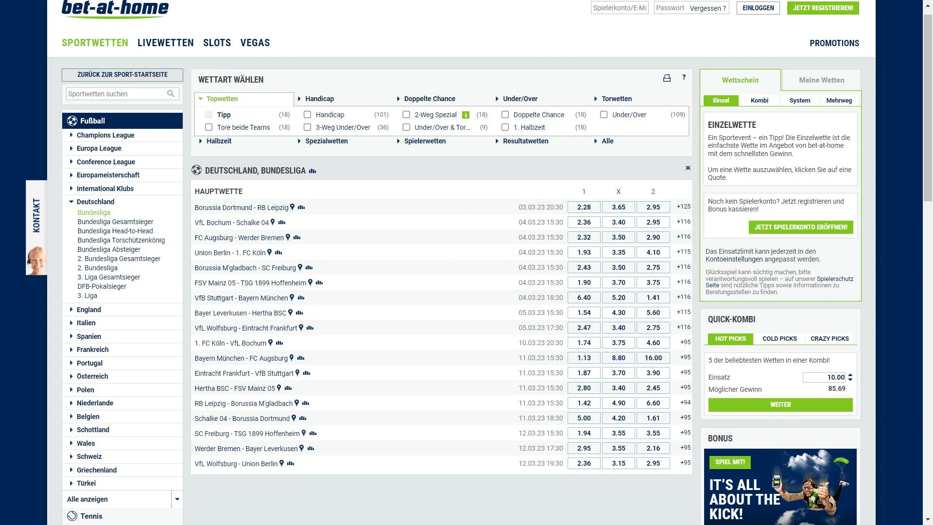 Bet-at-Home Fußballwetten Bundesliga Desktop