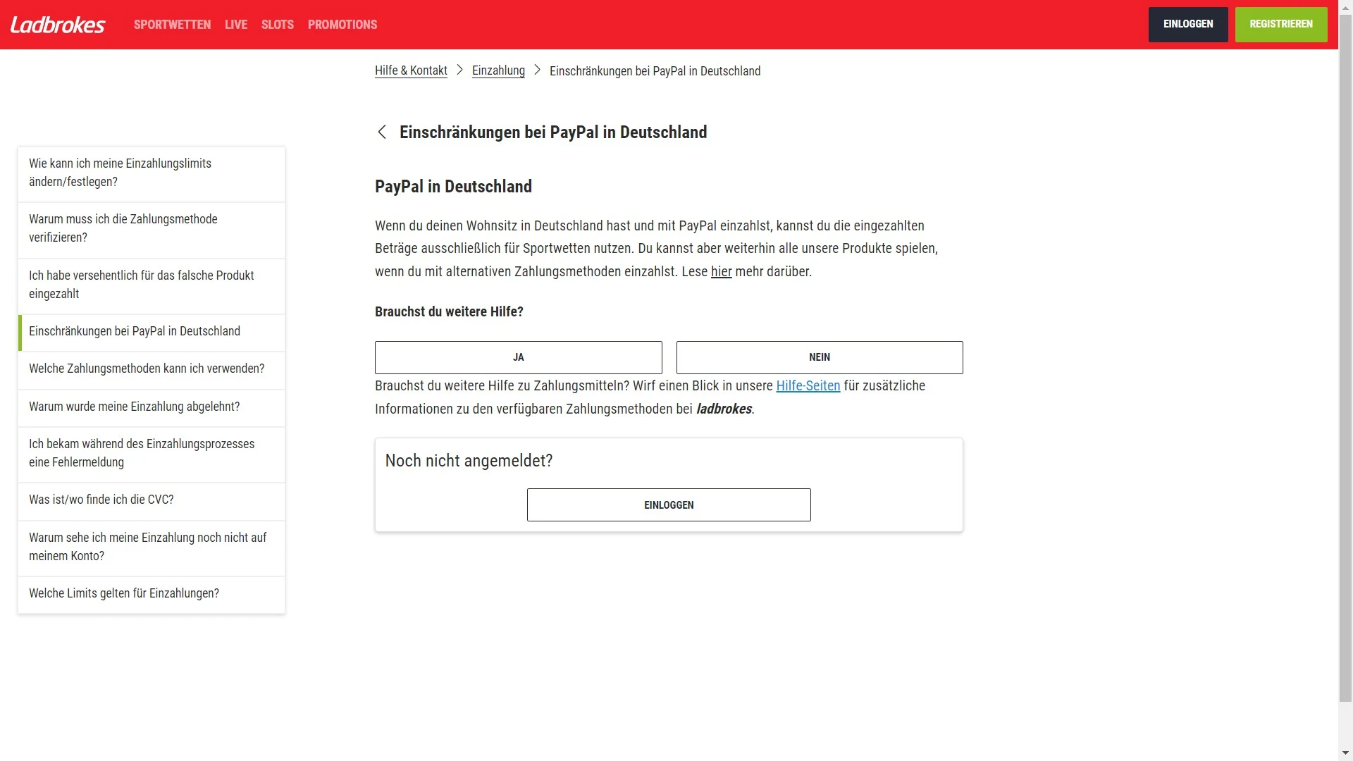 Ladbrokes Paypal Deutschland Desktop