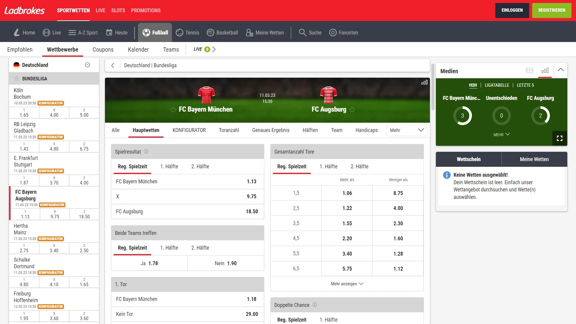 Ladbrokes Sportwetten Bundesliga Spiel Desktop