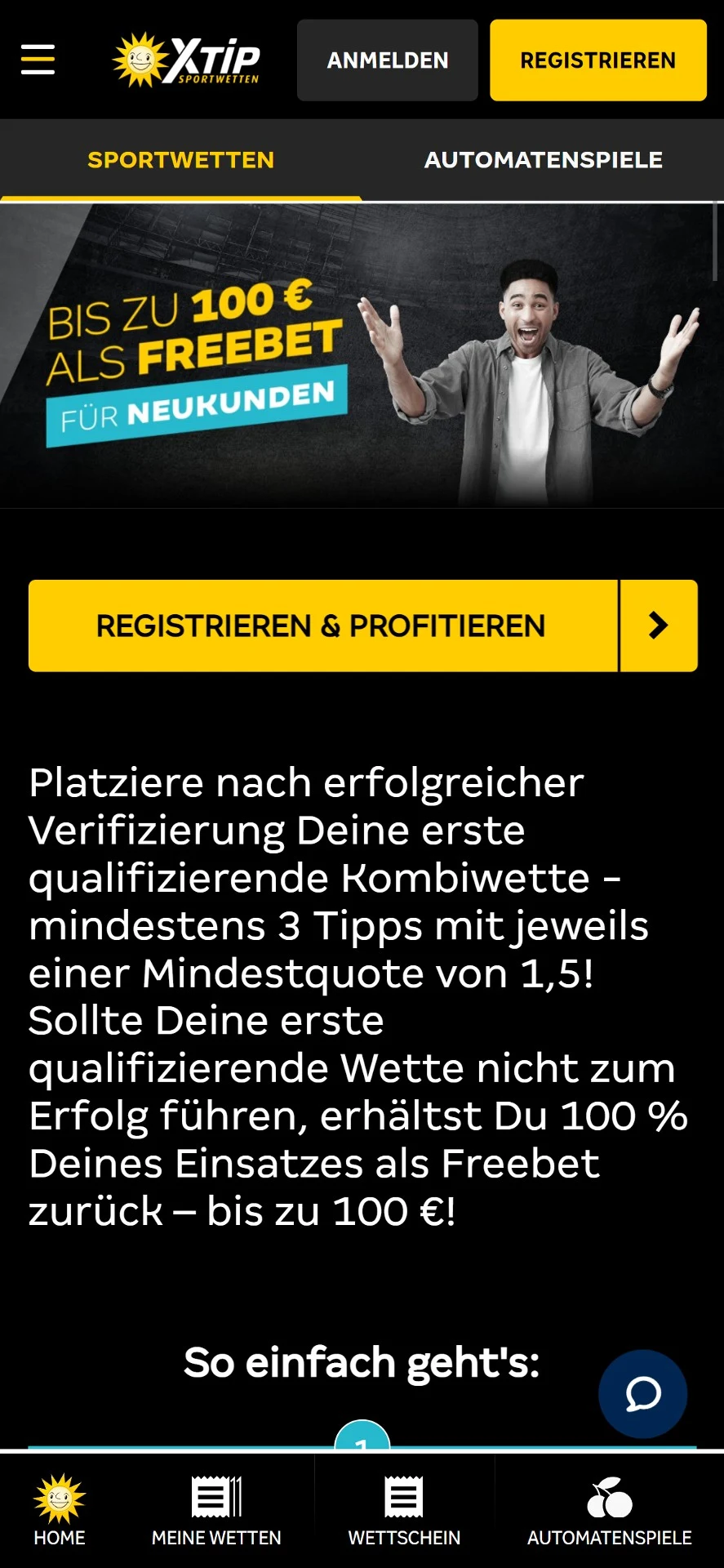 Merkur Sports XTip Bonus Landingpage Handy