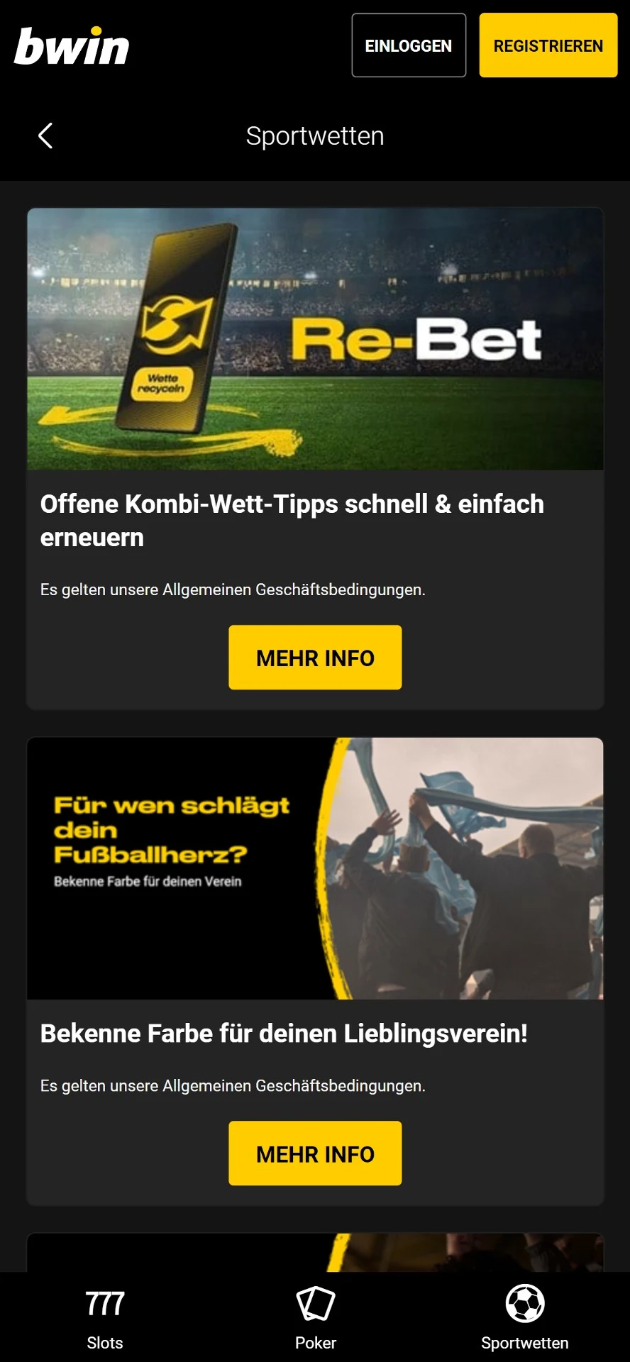 Bwin Bonus Übersicht Handy