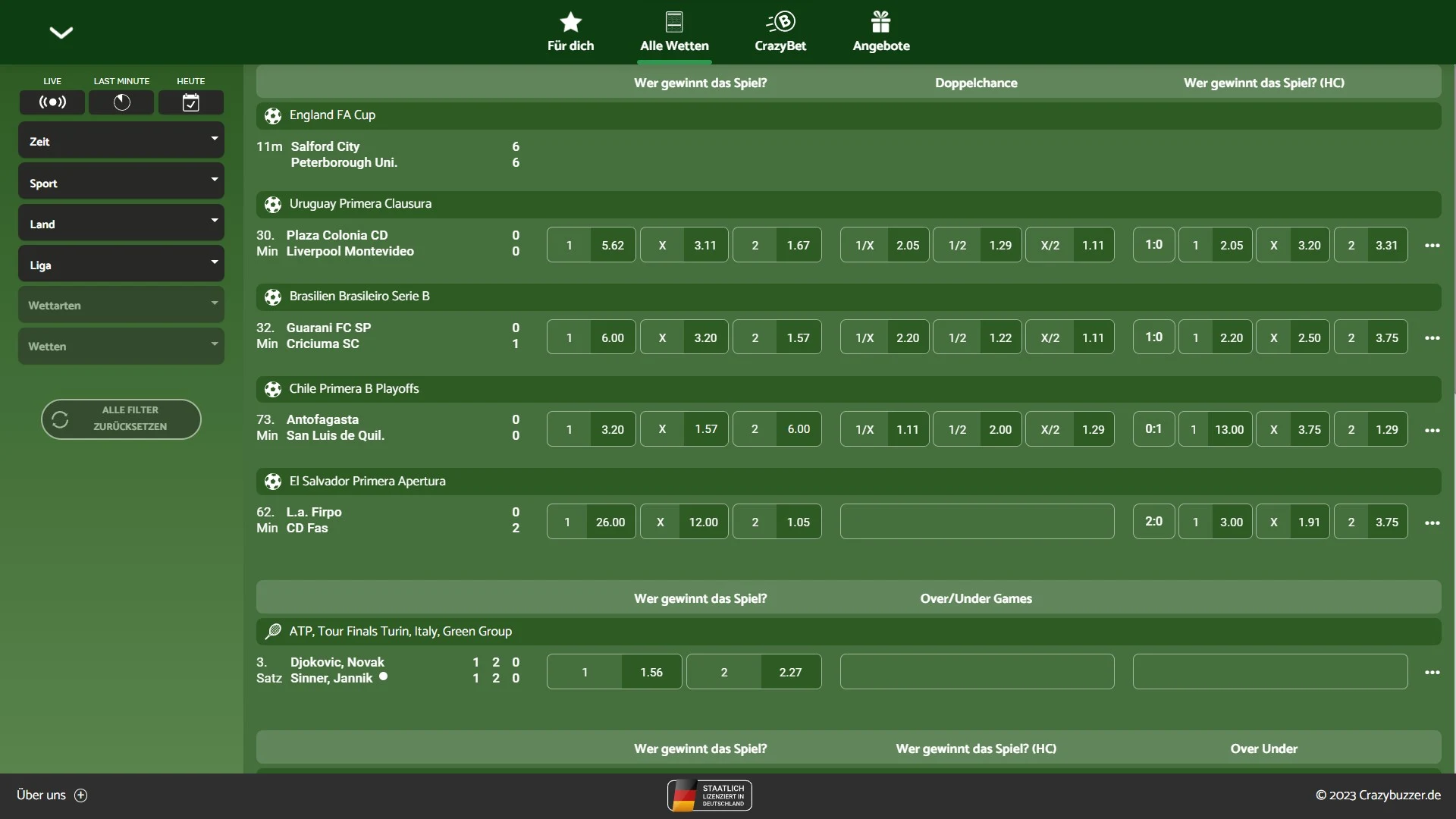 Crazybuzzer Startseite Live Wetten Desktop