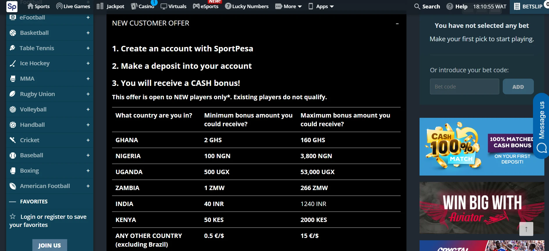 Sportpesa bonus