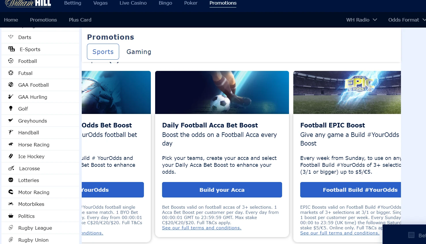 William Hill promotions